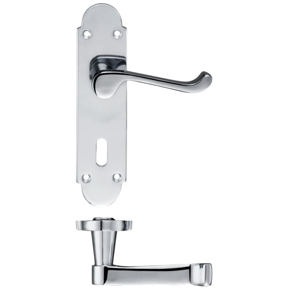 ZOO PR011CP Project oxford lever on lock backplate - 168mm x 42mm - PC Wooden Door Handles