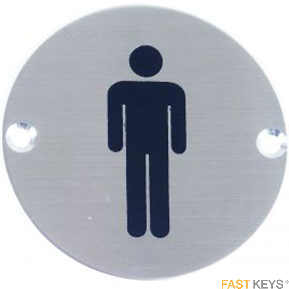 Male sign, polished stasinless steel.
