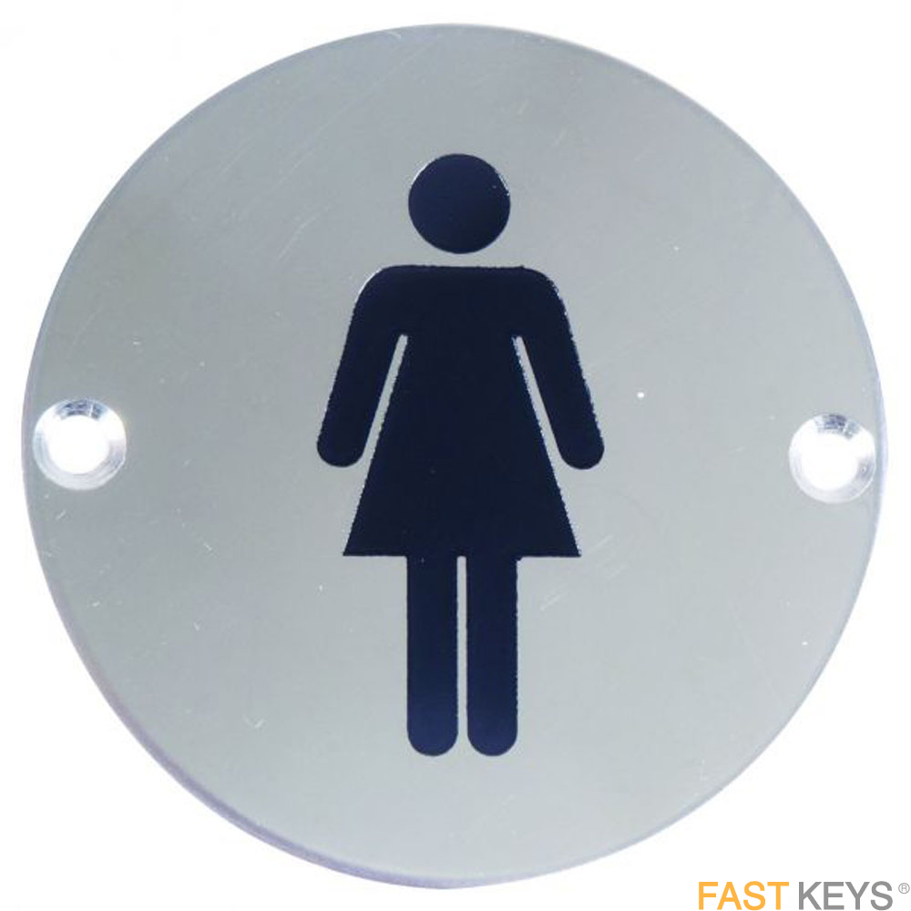 Female sign, satin stainless steel Signs