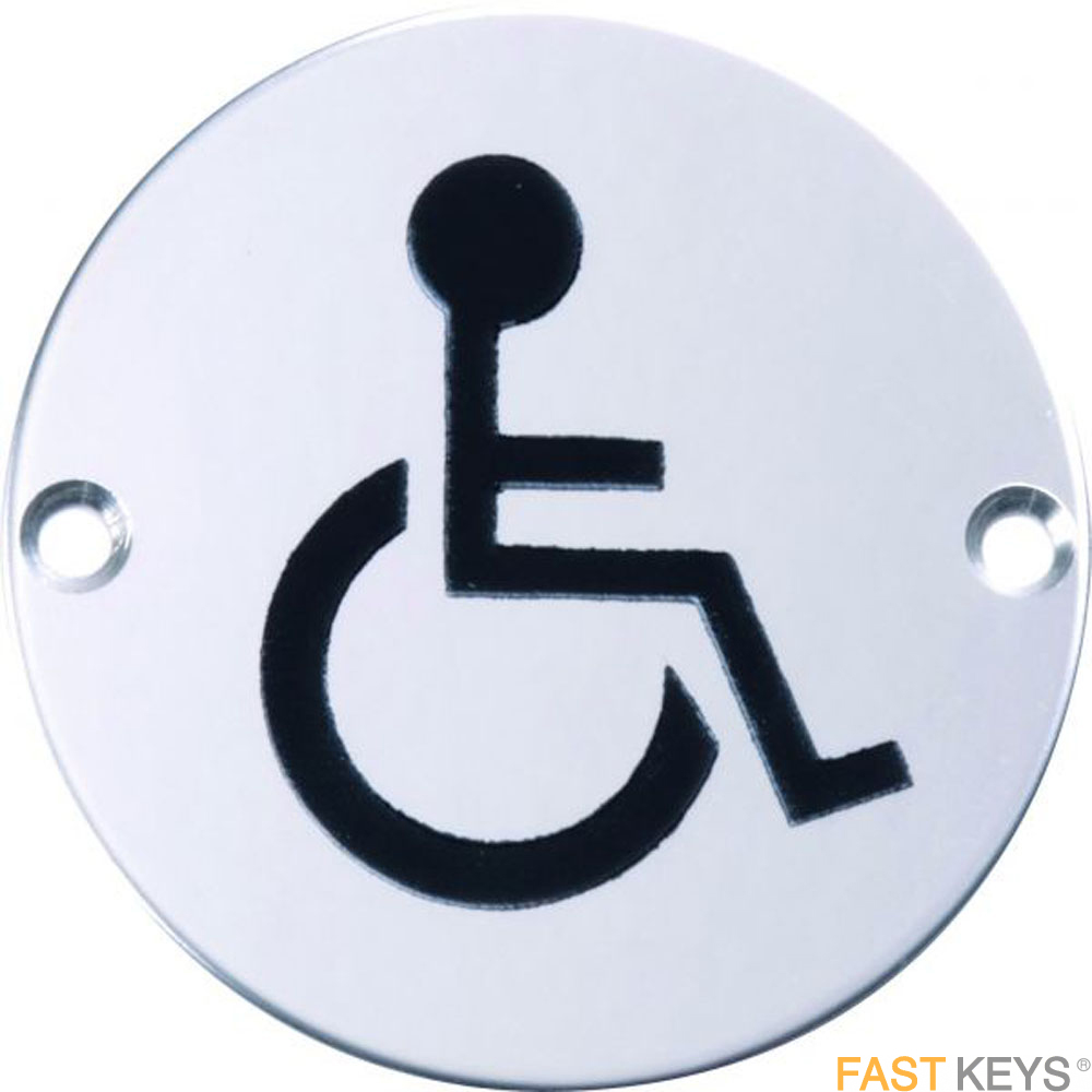 Disabled sign, satin stainless steel Signs