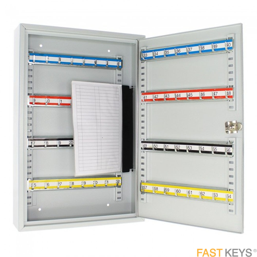 Masmartox Steel Key Cabinet Security Box Wall Mount with Key Lock and Radom Color Key Tags-Holds 80 Keys 