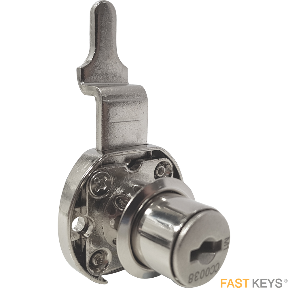 Cyber lock round R/H cupboard lock with cranked bolt