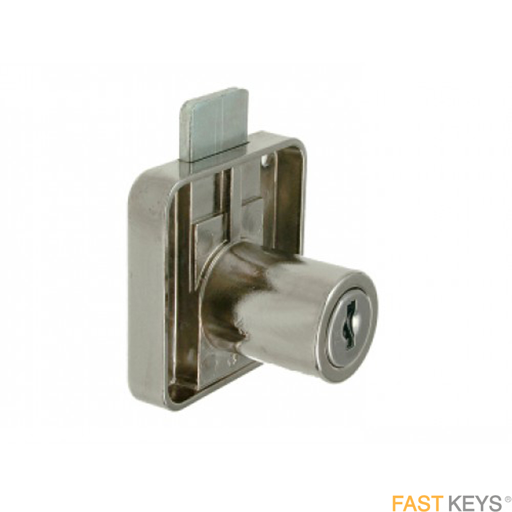 Lowe and Fletcher L&F 5956 Rim Lock, Square backed Drawer Lock 19.1mm Dia.