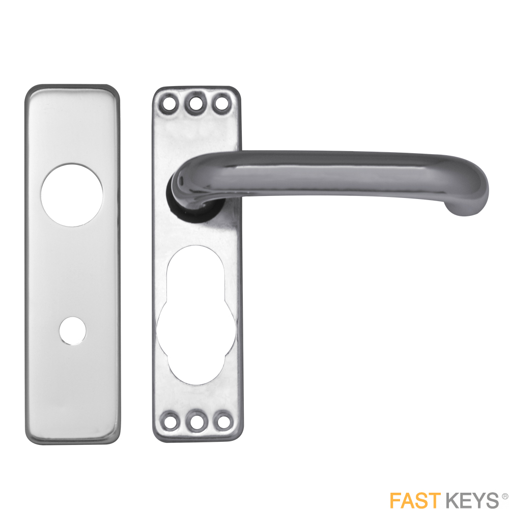 ASEC AS4005 bathroom door handle set round handle with polished chrom finish