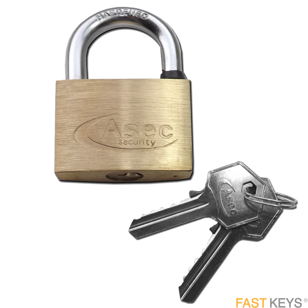 Asec Brass Padlocks - Keyed - Standard shackle