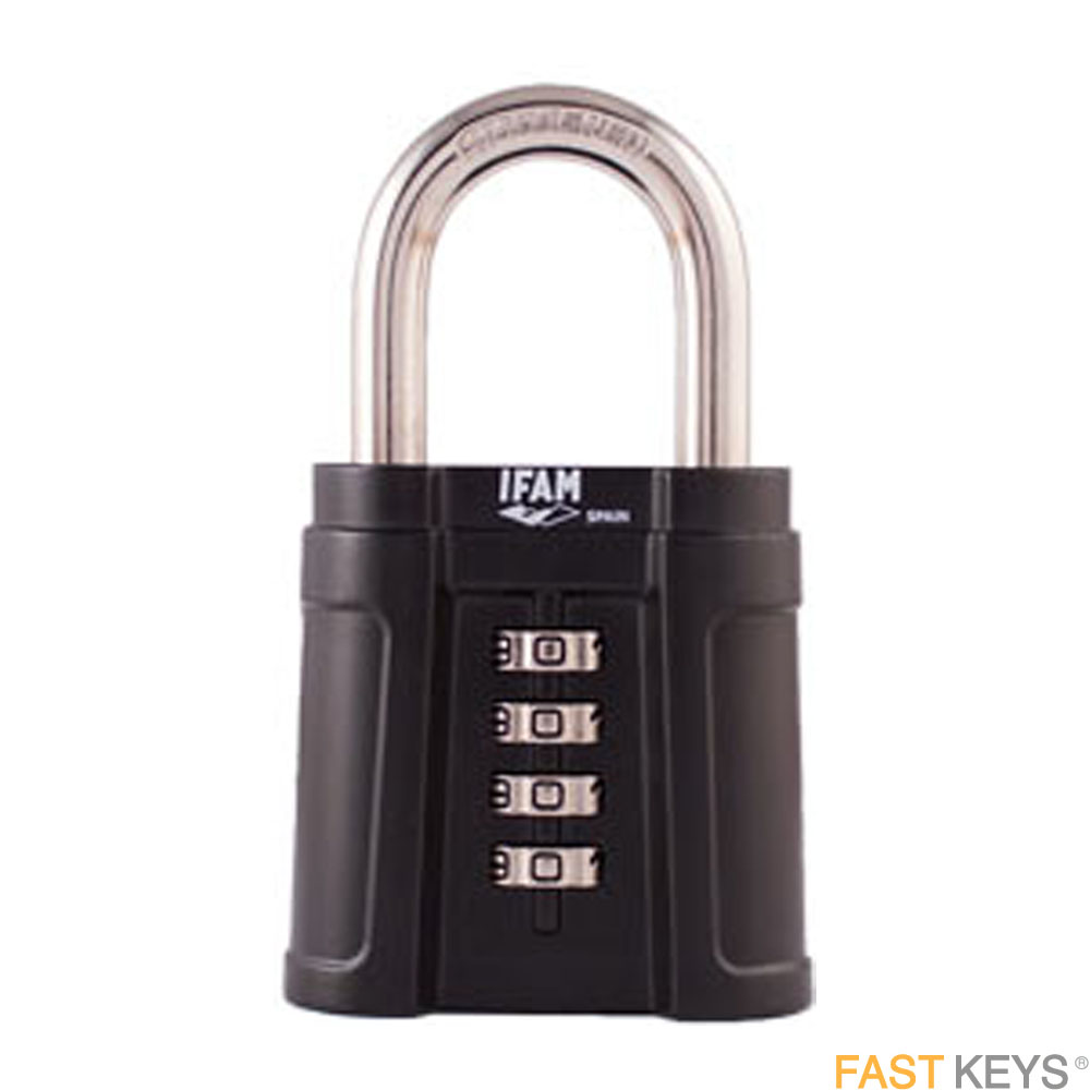 IFAM 051810 Black Force High Security Combination Padlock - Open Shackle