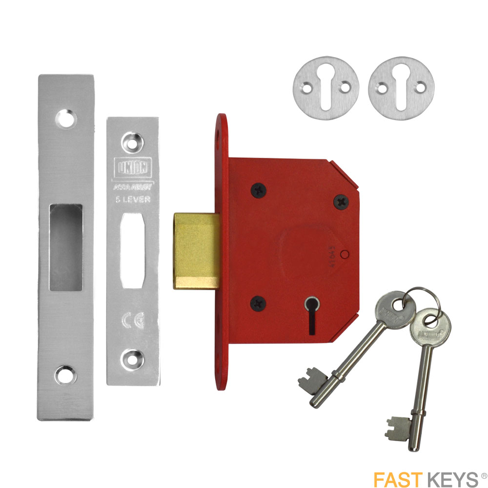 Union J2105 Stronbolt 5 lever Deadlock 76mm - Stanless Steel