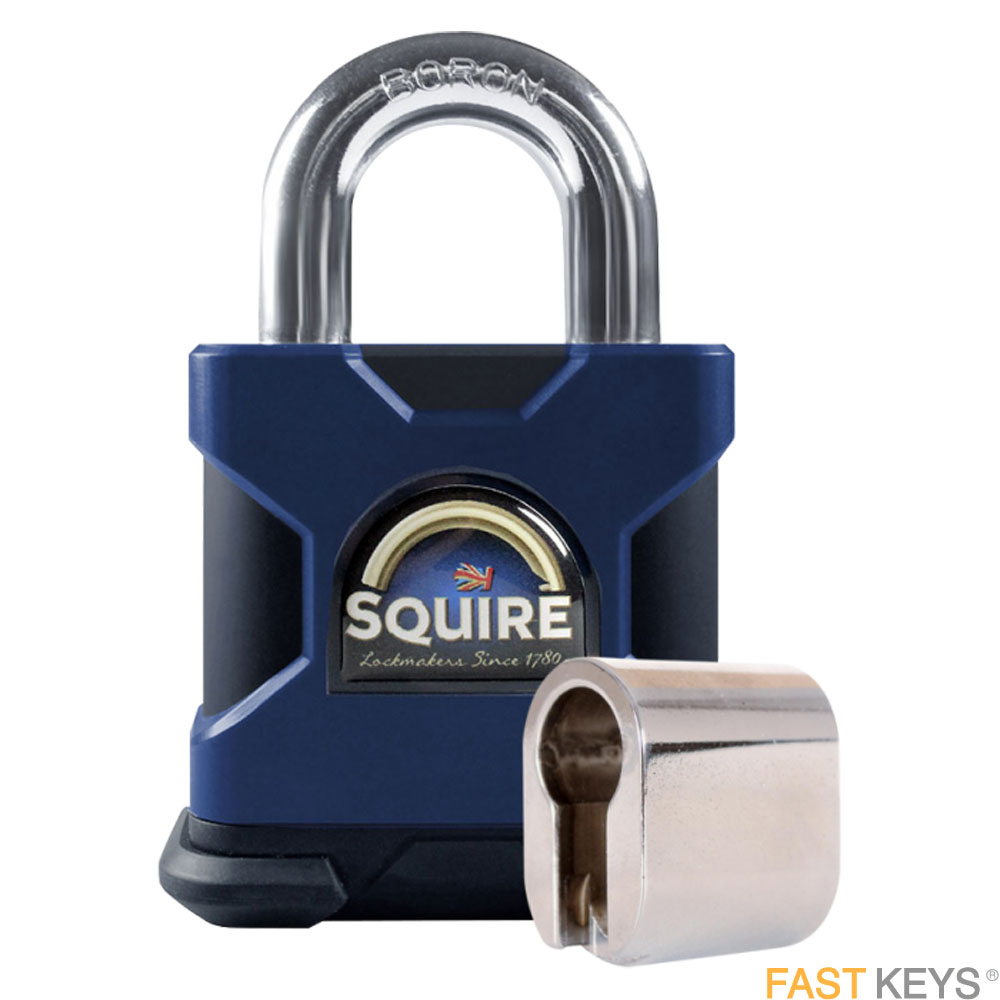 Squire Stronghold SS50CEM Marine 50MM euro padlock, Open shackle, body only.