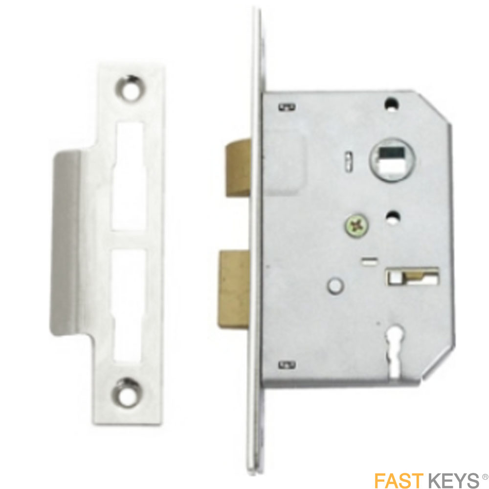 Sterling MLS325N 3 lever 65mm sash lock, nickel plated.