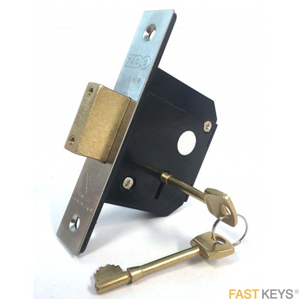 ZOO ZBSCD80PUD 5 Lever, 3 inch British Standard lock, deadlock