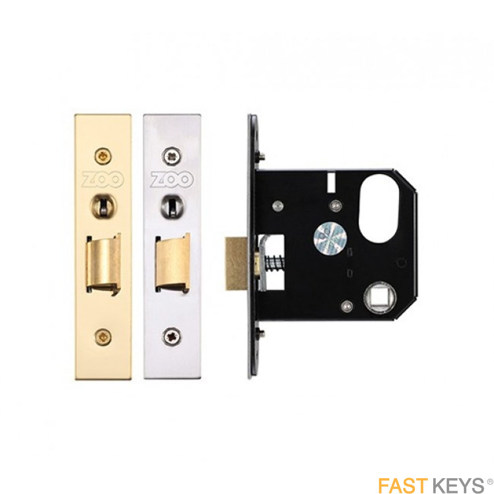 ZOO ZURNL76SS UK Oval nightlatch escape lock, 76mm, satin finish.